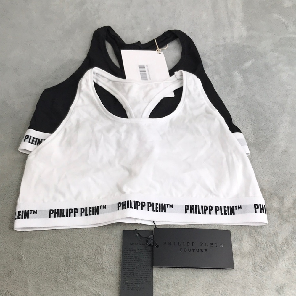 Phillip Plein Set of 2 Racerback Cotton Bras Size XL New